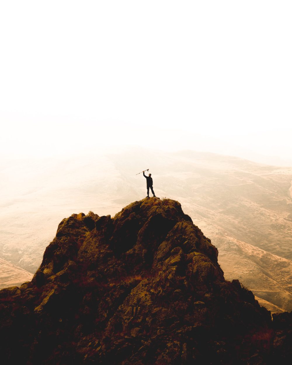 Hiker on the top of the hill